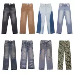 Gallery Dept American Retro Distressed Splatter Paint Ripped Straight-Leg Pants High Street Unisex Loose Jeans Trendy