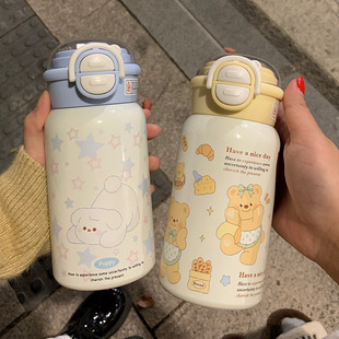 保温杯316不锈钢长效保温吸管杯子女生ins高颜值大容量便携双饮杯