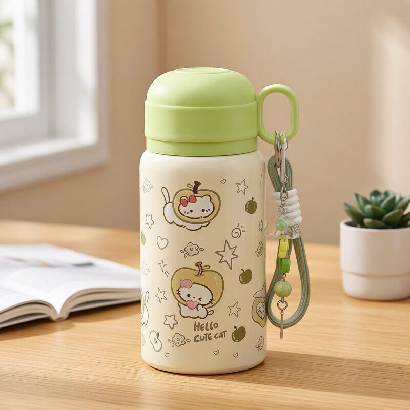 木否可爱卡通保温杯304不锈钢便携水杯学生运动杯子500ML