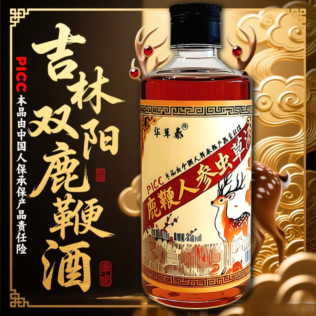 【假一赔十保真】吉林双阳正品鹿鞭酒人参蛹虫草梅花鹿养生滋补酒