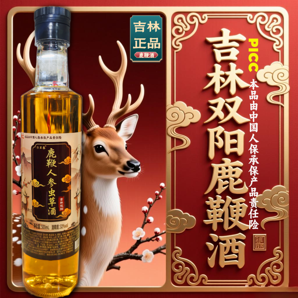 【假一赔十】正宗正品吉林双阳鹿鞭酒鹿茸血梅花鹿养生酒滋补男士