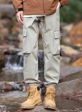 冲锋裤男春秋季新款美式户外机能登山裤防风防泼水运动登山工装裤