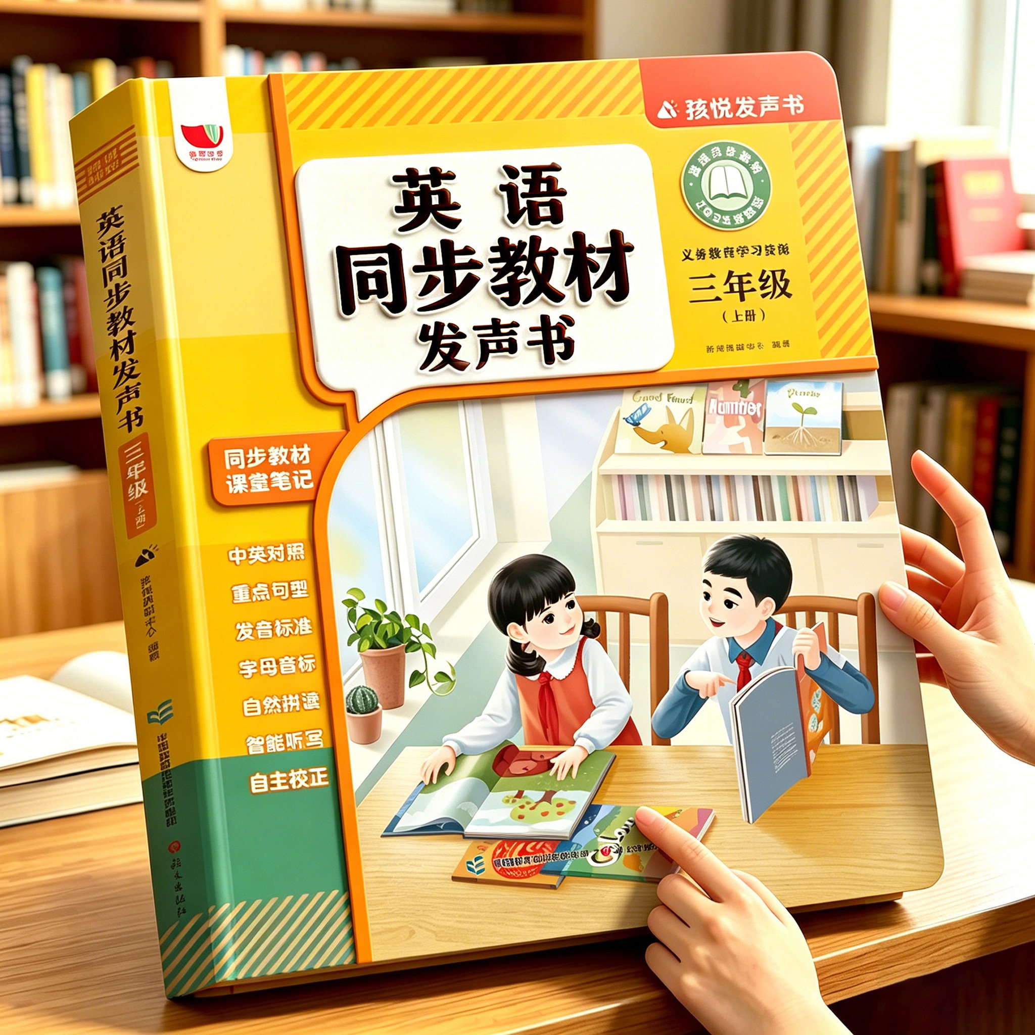 2026新版三年级上册英语同步点读发声书小学生新教材四五六年级下册自然拼读入门自学零基础和音标单词语法儿童早教有声书学习机