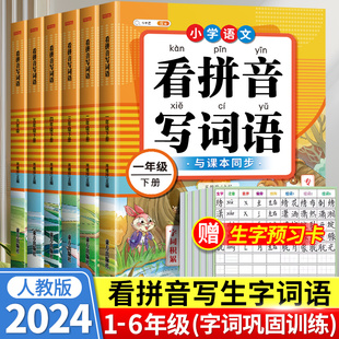 斗半匠看拼音写词语一年级二年级三四五六年级下册语文人教版小学生注音生字拼音拼读专项训练过关测试卷字母默写纸能手同步练习