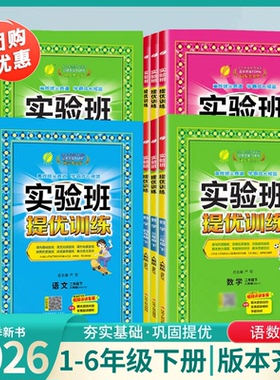 实验班提优训练二年级上册同步练习册一年级三四五六年级下册语文数学英语全套小学人教版北师大苏教版语数英同步训练