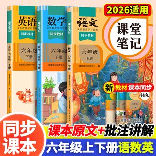 斗半匠六年级下册语文课堂笔记人教版 上册下册部编小学教材人教6六上解析黄冈学霸笔记教材全解解读随堂语数英课本同步数学英语