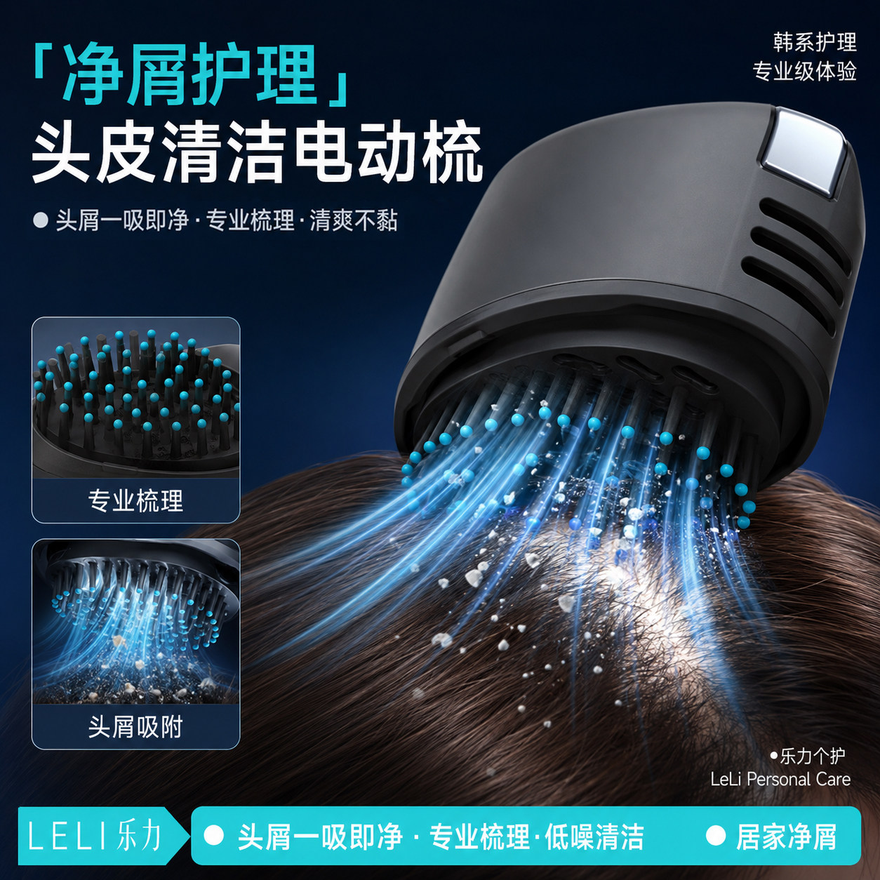 电动按摩梳出门头皮清洁梳理器图片