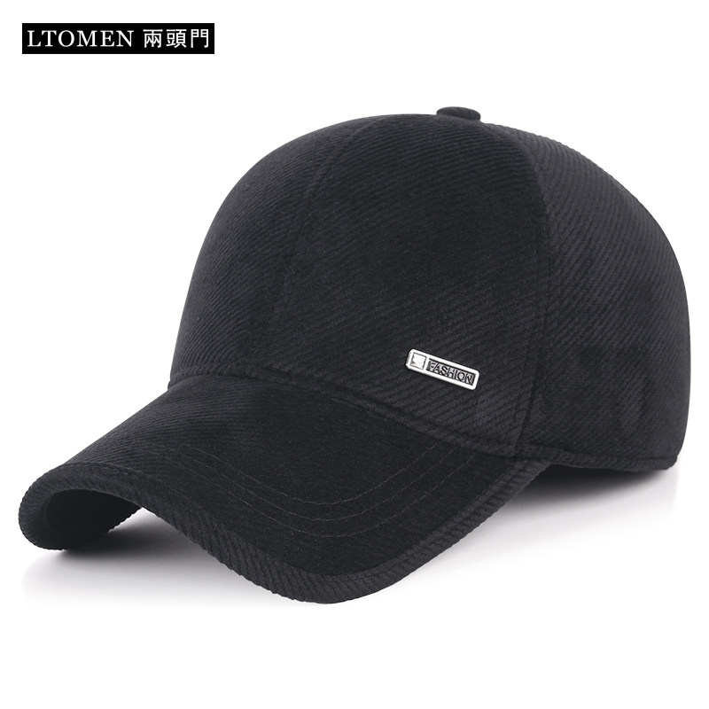 棒球帽户外男士秋冬季保暖灯芯绒