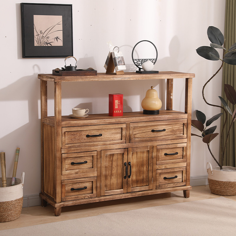 实木餐边柜置物架厨房收纳柜储物柜入户玄关柜中古斗柜客厅茶水柜,住宅家具,餐边柜,淘宝优惠券,粉丝福利购,淘宝优惠卷