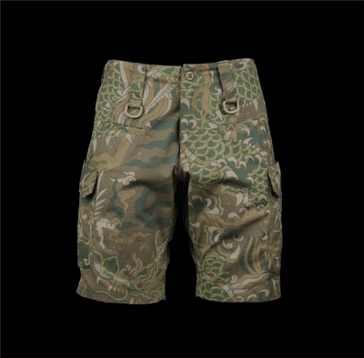 浪潮君物Force10龙纹迷彩短裤