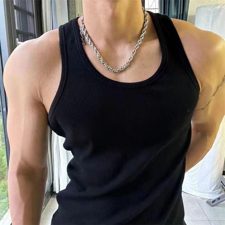 夏季健身背心男款速干上衣弹力透气无袖T恤跑步显肌肉紧身训练服