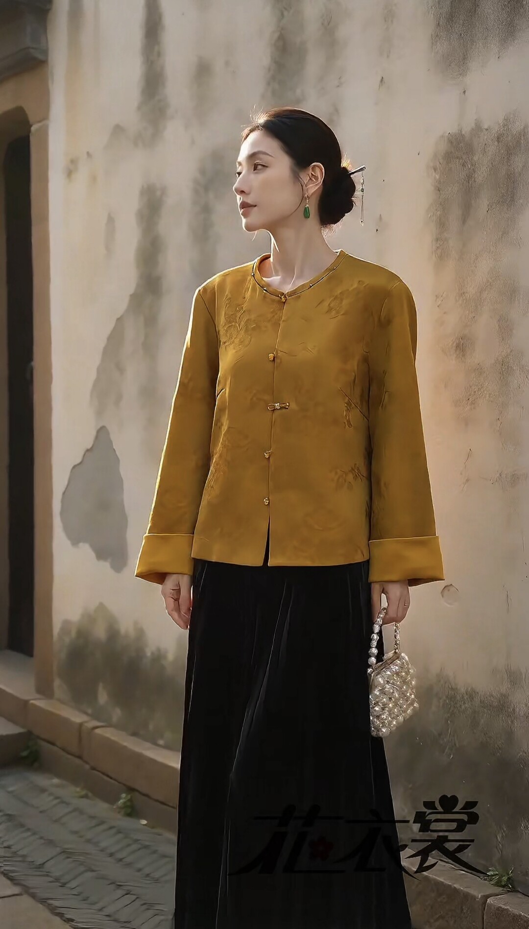 早秋新中式盘扣外套女复古提花禅意长袖开衫气质国风外搭上衣