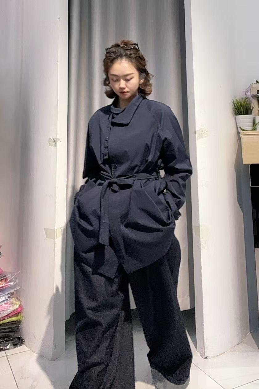 立领短款风衣女2026秋季新款宽松大版小个子休闲气质廓形外套607