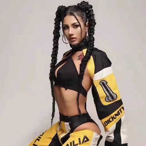 新款黄黑拼接机车潮酷套装gogo夜店酒吧派对作秀演出服