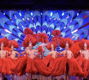 酒吧gogo演出服红磨坊主题秀 酒吧主题派对欧美红色羽毛钻饰