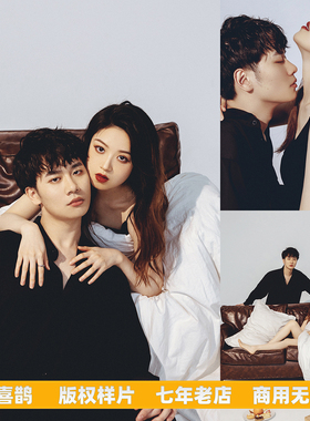 2022新主题影楼展会情侣照放大样片客片室内光影纯色背景H254