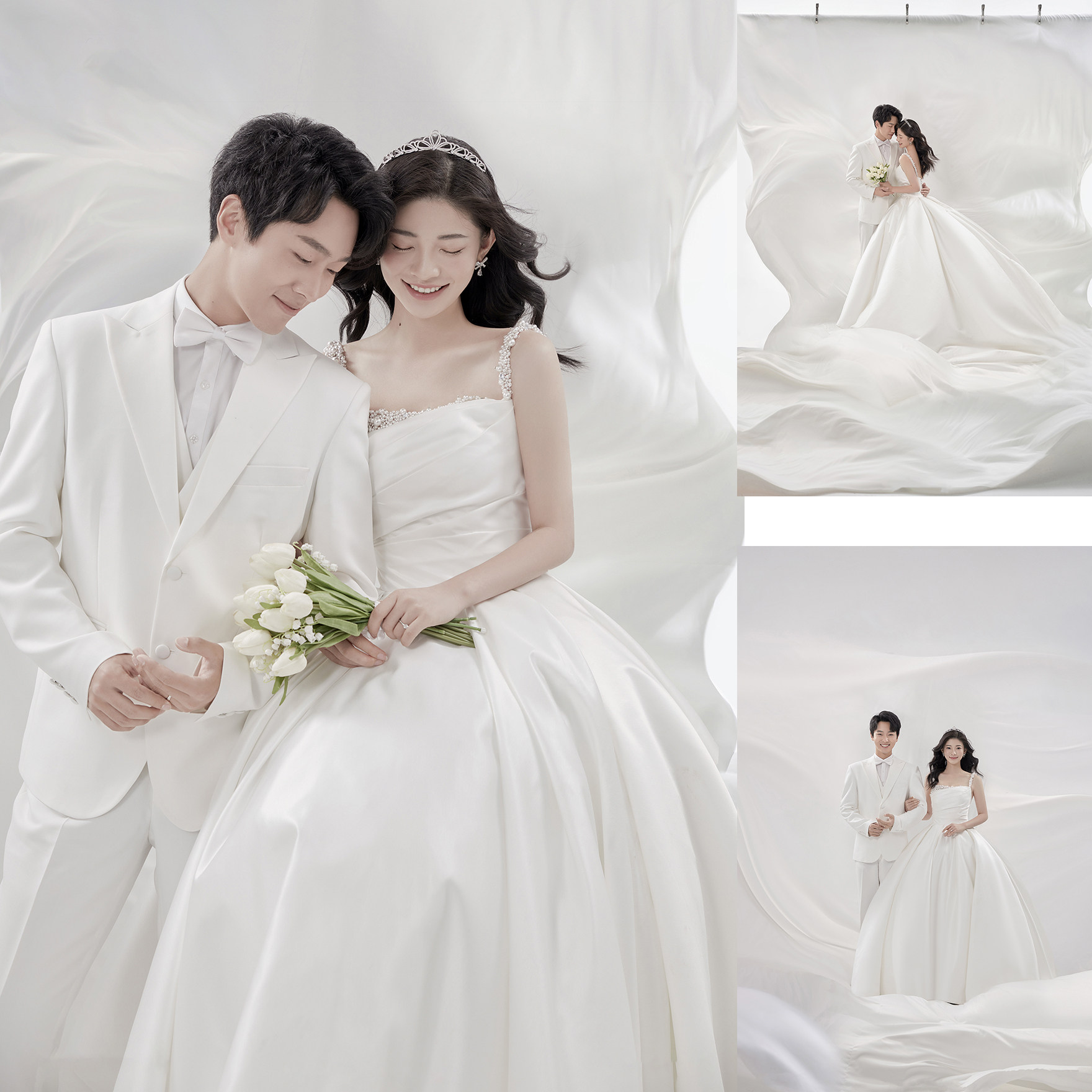 2024新主题影楼展会情侣婚纱照放大样片客片室内纯色韩式单色i334