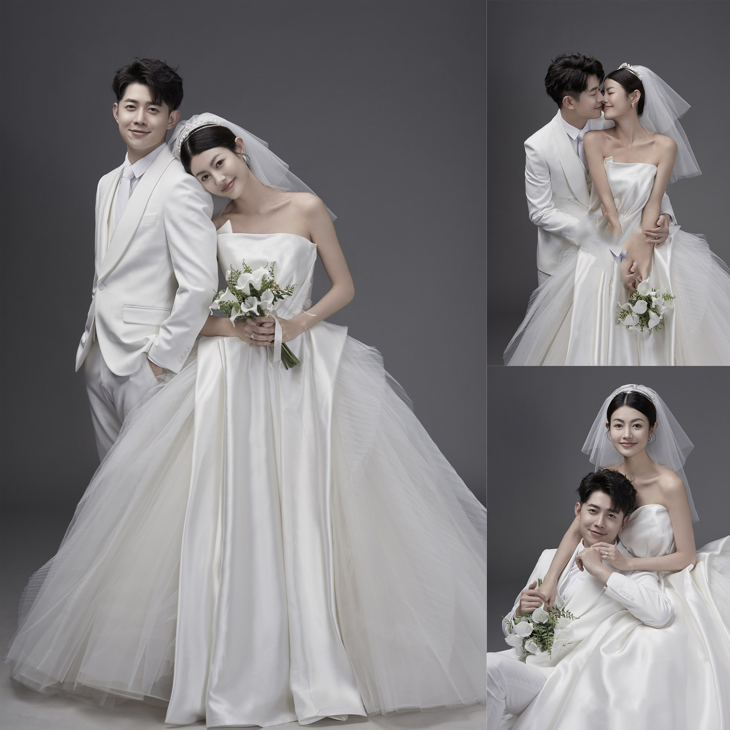 2024新主题影楼展会情侣婚纱照放大样片客片室内纯色韩系单色h63