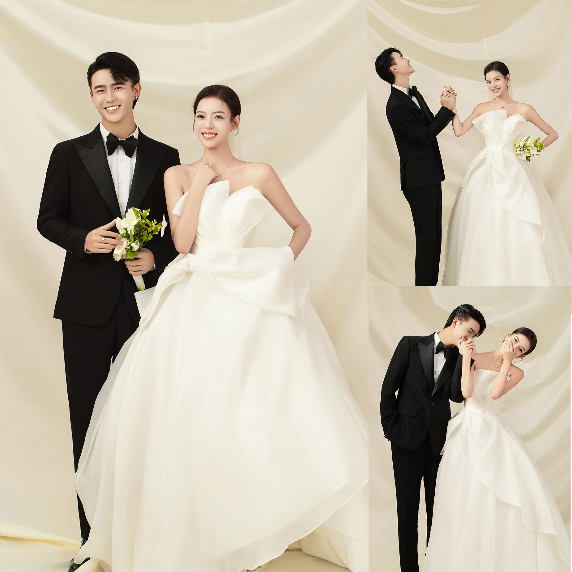 2023新主题影楼展会情侣婚纱照放大样片客片室内纯色韩式单色i473