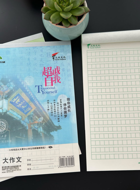 火炬作业本16K竖翻大笔记大格算大作文大中方大田字大英文大算草