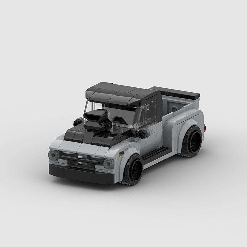 积木汽车小颗粒赛车跑车辆MOCDIY