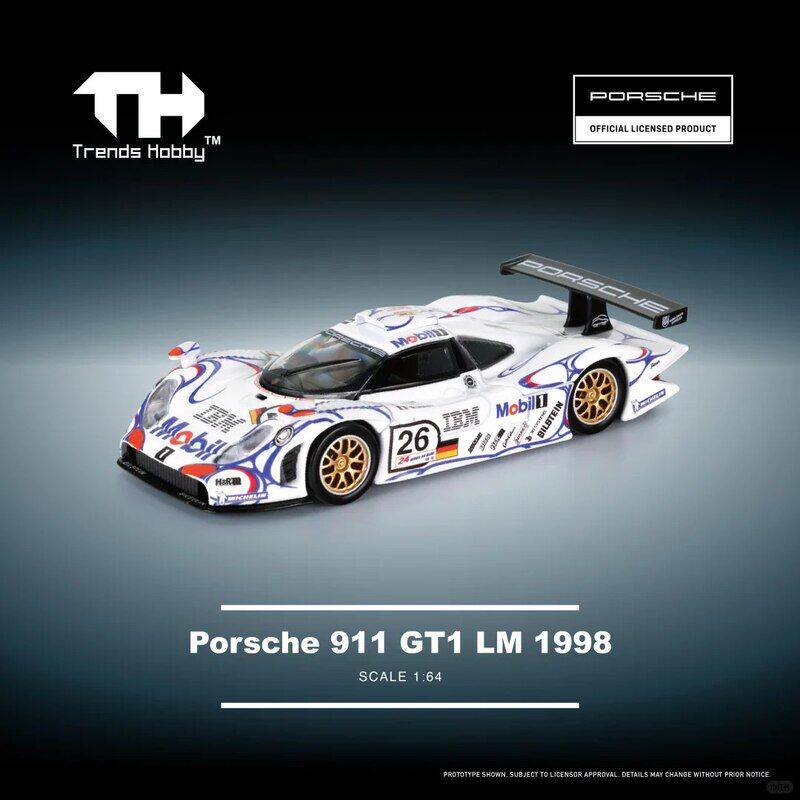 Trends Hobby合金汽车模型1:64保时捷911 GT1仿真跑车赛车收藏