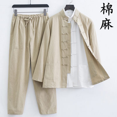 棉麻套装茶服禅意复古传统文化衫