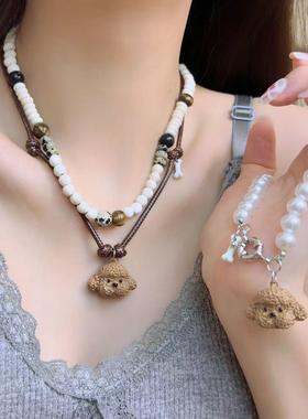 可爱小狗狗新款锁骨链女