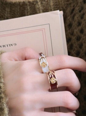 超仙甜美滴釉玫瑰花戒指女小众精致温柔优雅气质百搭可调节食指戒