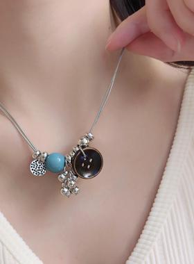 双层复古串珠做旧风小众y2k碎石