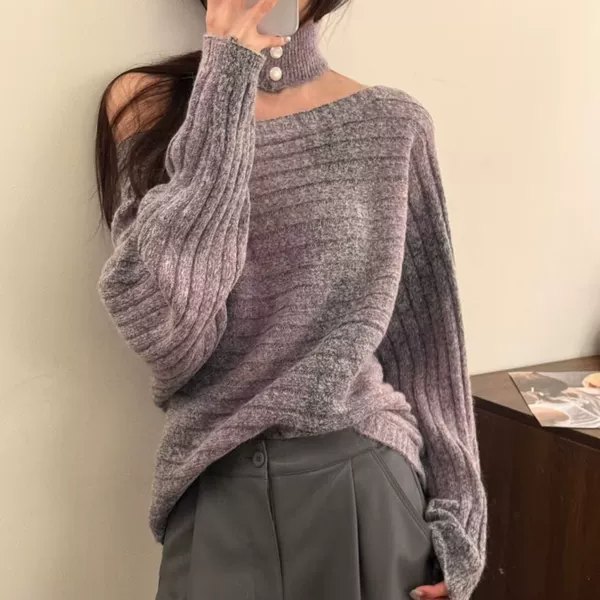 针织衫女2025秋季新款韩版宽松显瘦圆领套头毛衣百搭针织上衣潮