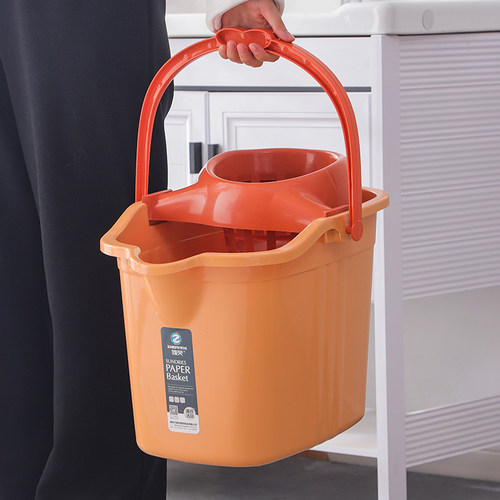 加厚带轮子拖地拖把桶大号塑料手提挤水桶方便懒人免手洗拖地神器