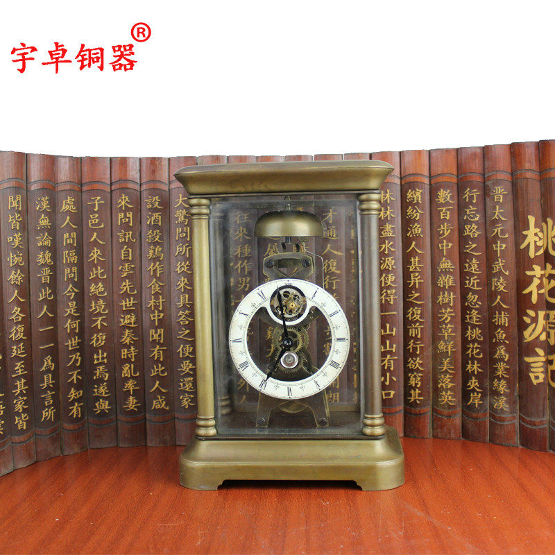 宇卓铜器纯铜钟表黄铜钟表老式钟表家居装饰工艺品摆件