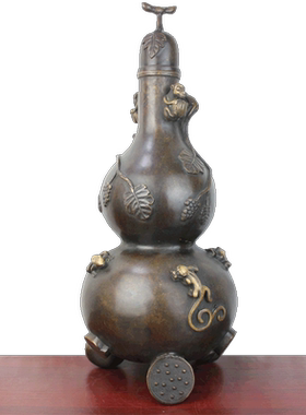 黄铜青蛙葫芦丰收摆件工艺品