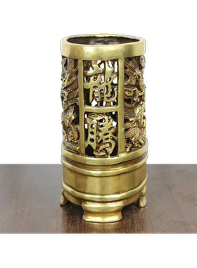 黄铜笔筒办公室摆件工艺品