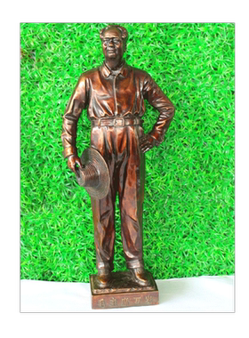 草帽工艺品摆件毛主席铜像