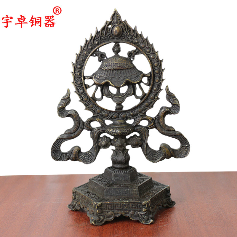 黄铜八宝鱼瓶海螺吉祥结工艺品图片