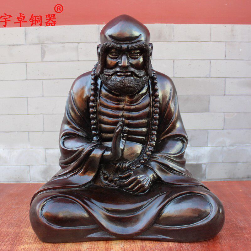 宇卓铜器 纯铜达摩黄铜达摩禅宗达摩祖师铜达摩工艺品摆件
