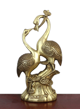 百年好合黄铜工艺品仙鹤