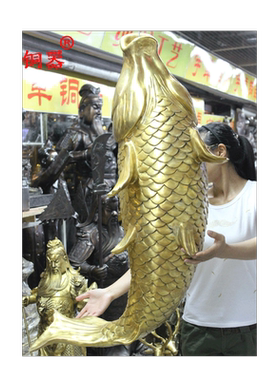 宇卓铜器黄铜鲤鱼挂件工艺品