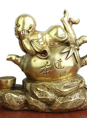 黄铜小和尚摆件工艺品