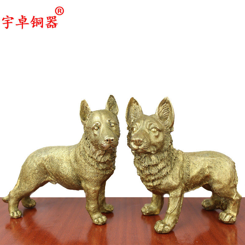宇卓铜器纯铜狗黄铜狗站姿狗生肖狗家居装饰工艺品摆件