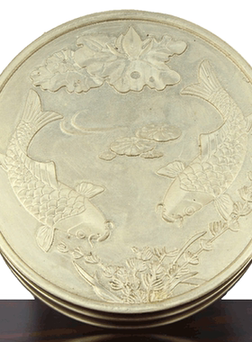 宇卓铜器砚台墨盒圆形摆件