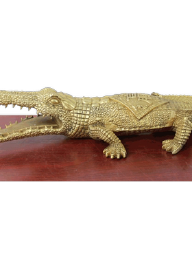 宇卓铜器 纯铜鳄鱼黄铜鳄鱼纵横商海工艺品摆件