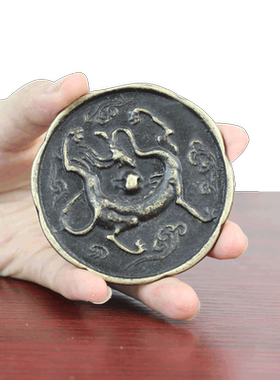 宇卓铜器仿古龙纹人物工艺品铜镜
