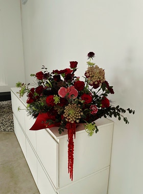 广州同城商务前台花精美桌花商务桌花会仪桌花商业前台花