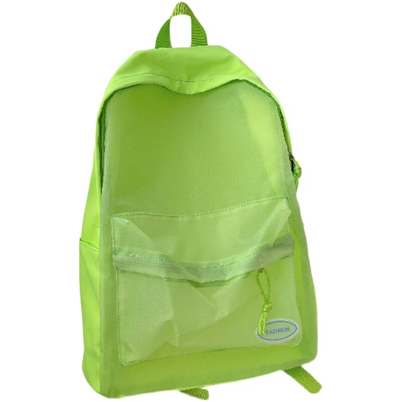 JAPANESE NICHE TRANSPARENT BACKPACK PERSONALIZED SCHOOLBAG KOREAN VERSION INS MESH BACKPACK SOLID COLOR SIMPLE AND TRENDY SCHOOLBAG GIRL