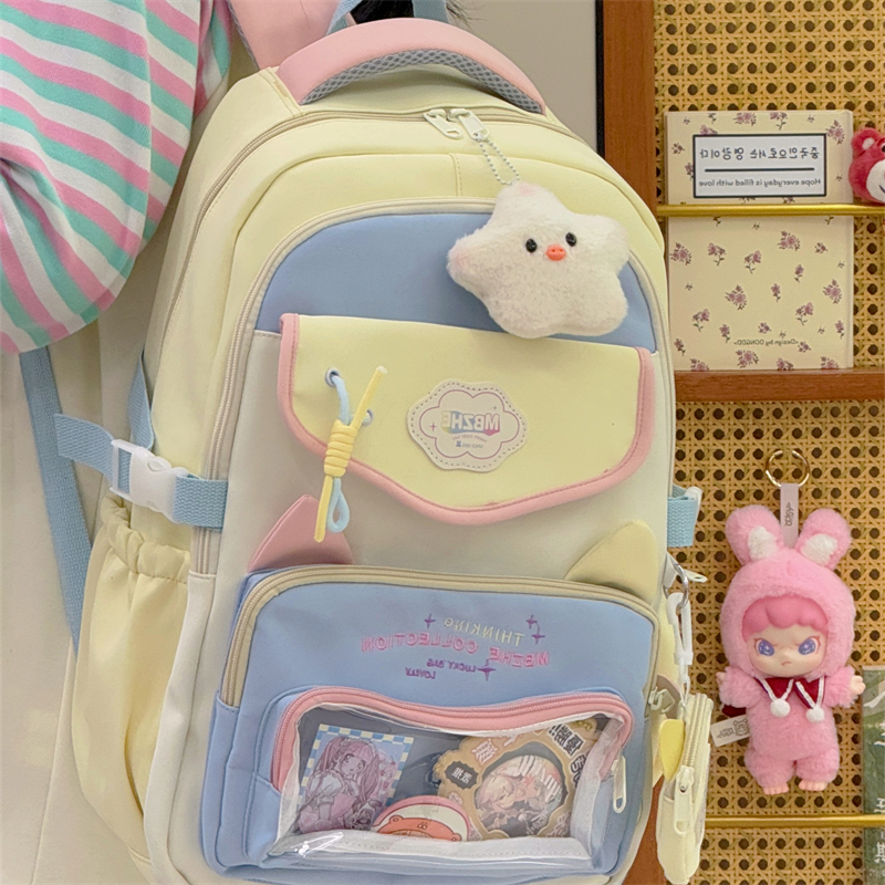 大橘猫透明痛包双肩包2025年新款大容量背包可爱初高中学生书包女