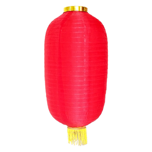 新年装饰灯笼2026新款户外百福饭店折叠长冬瓜三连串圆形宫灯