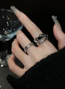 几何冷淡风ins风合金戒指小众设计时尚个性高级感开口戒网红女潮